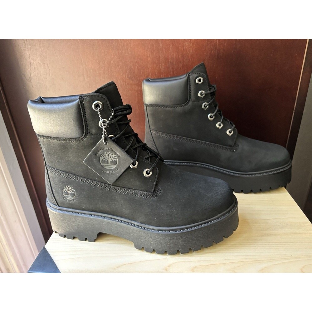 New Timberland Waterproof Black Boots Stone Street Unisex Juniors Size 7